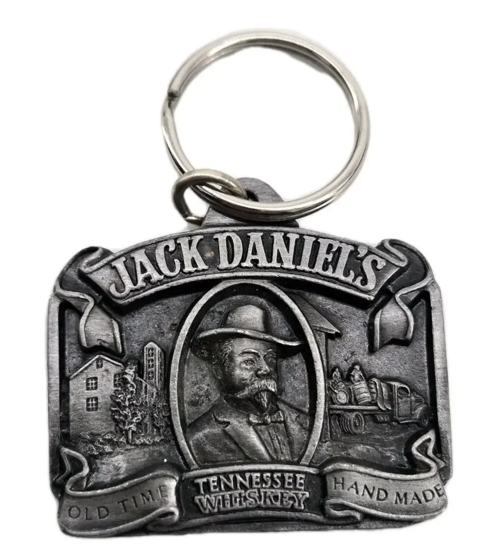 Vtg 80s Jack Daniels Keychain Old Time Tennessee Whiskey Hand Made Bergamot 1989